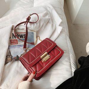 Luxury Quilted Flap Bags Blue/Red Designer Brand Embroidery Solid Crossbody/Shoulder Bags Elegant Soft Leather Women's Lady Bags