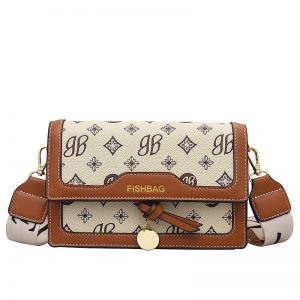 Luxury Lady Messenger Bags Crossbody/Shoulder Bags Designer Brand Women's Handbags Retro Printed Panelled Wide-strap Leather Bag