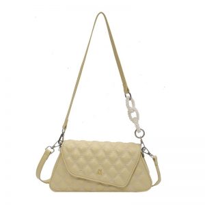Luxury Quilted Flap Shoulder Bags Soft Leather Lady Handbags Yellow/Blue Designer Brand Pearl Crossbody Bags 2 Straps For Women