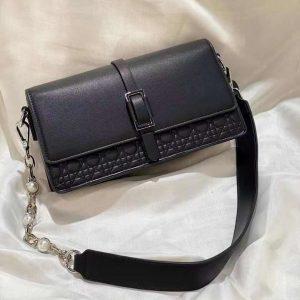 Luxury Quilted Shoulder Bags Black/Yellow Designer Brand Square Solid Flap Baguette Bags Retro Soft Leather Women's Lady Bags