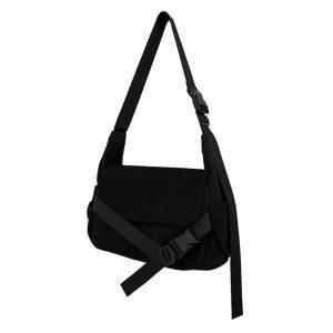 Men/Women Trendy All Black Canvas/Nylon Messenger Bags Students Teen Crossbody Bags Designer's Brand Functional Waterproof Bags