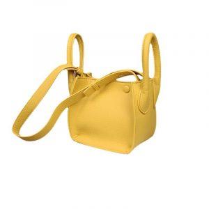 Orange/Yellow Elegant Tabby Small Basket Bags Lady Handbags Crossbody Bags Solid Adjustable Strap Soft Leather Bags For Women