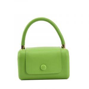 Pink/Green INS Chic Cute Small Mini Bags Women's Designer Brand Square Solid Wide-strap Soft Leather Crossbody/Shoulder Bags